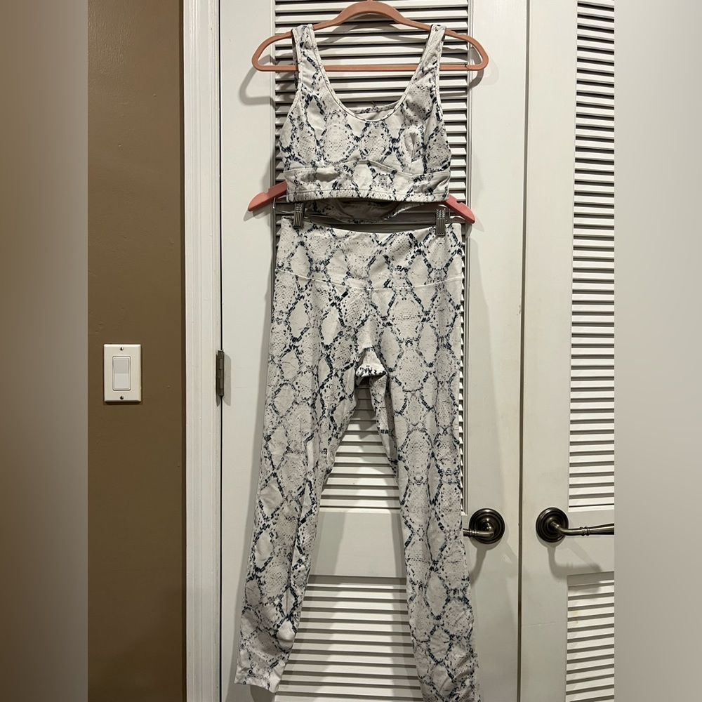 Varley Snakeskin Print Workout Set